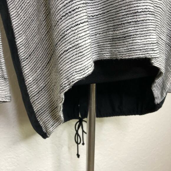 Tibi black white striped knit cotton linen blend tie back top size Large - Picture 5 of 15